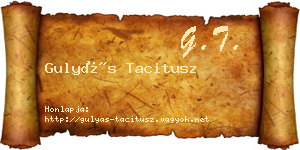 Gulyás Tacitusz névjegykártya